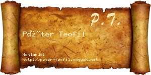 Péter Teofil névjegykártya