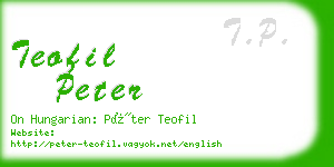 teofil peter business card